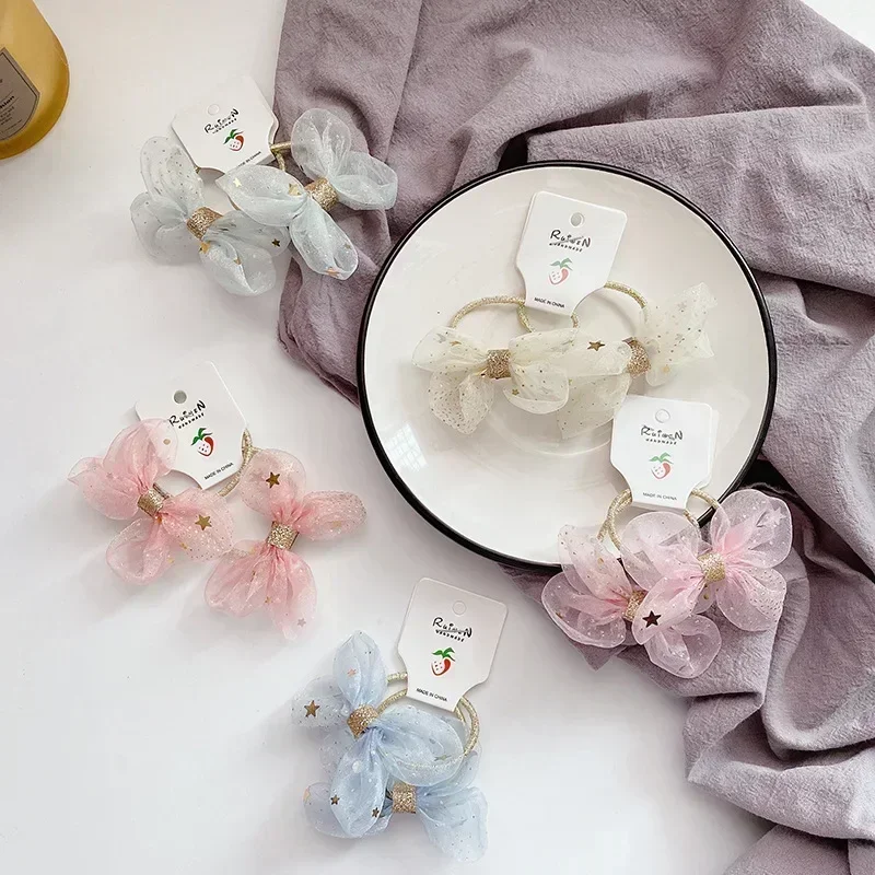 Gomas y lazo infantil para cabello de niña - Estilo coreano - imagen 5