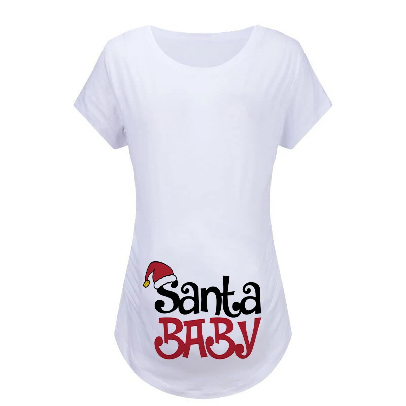 Camiseta de maternidad navideña con Papá Noel para embarazadas - imagen 3