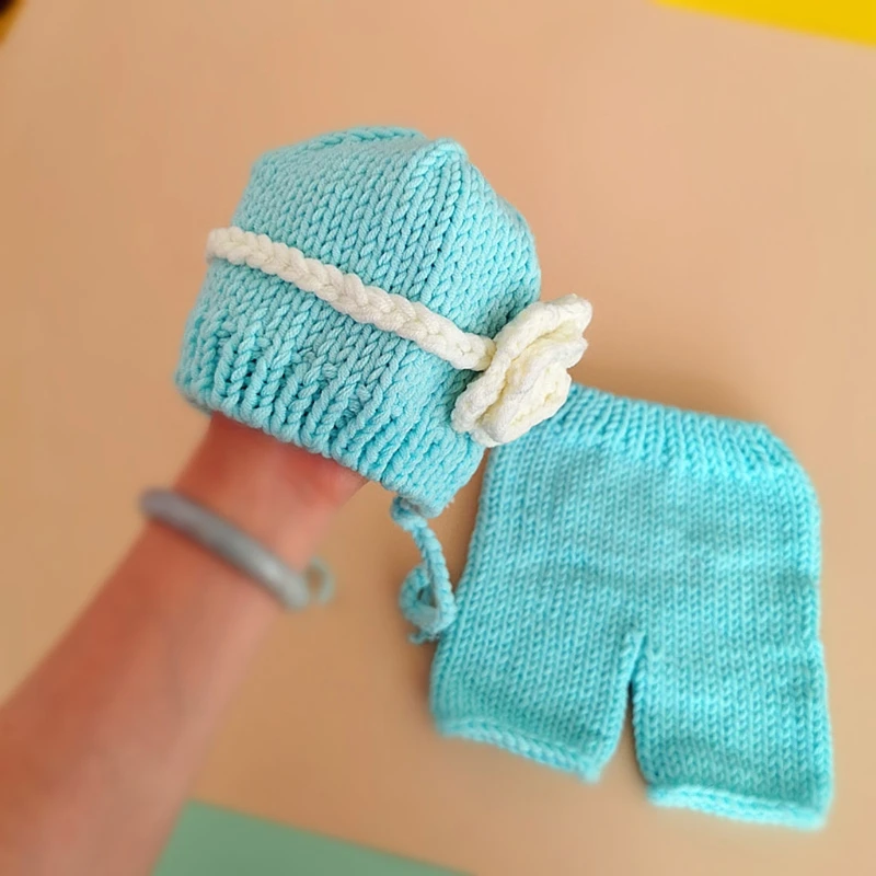 Conjunto ropa fotos bebé recién nacido – Gorro ganchillo - imagen 4