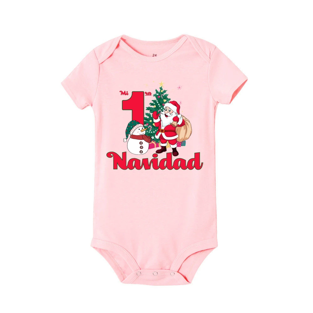 Mono bebé de Navidad con Papá Noel español, manga corta - imagen 5