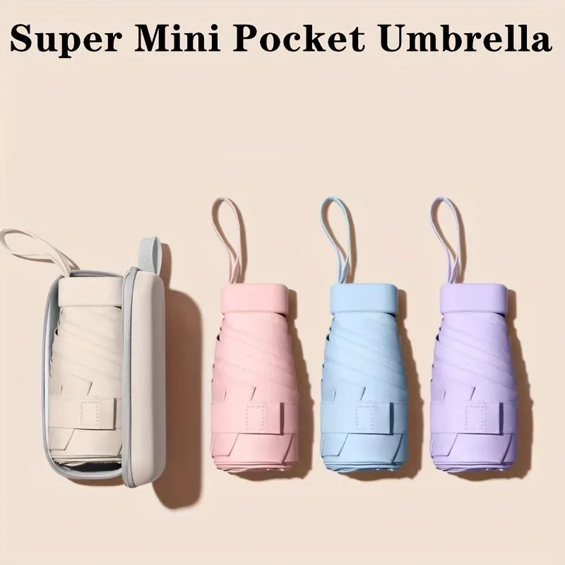 Mini paraguas plegable de nailon doble uso para lluvia y sol - imagen 5