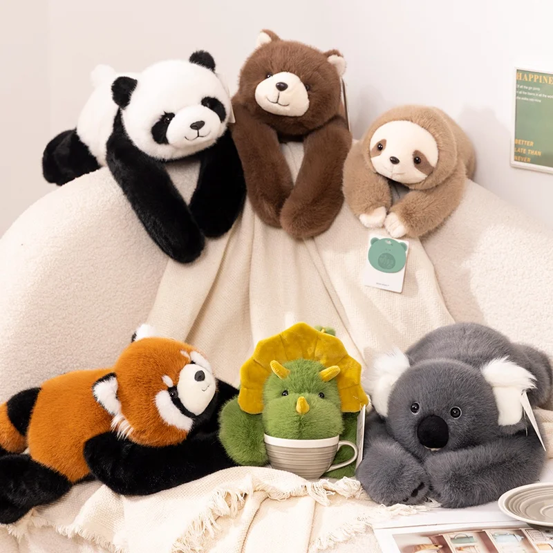 Peluche de brazos largos animales: panda, dinosaurio, mapache - imagen 2