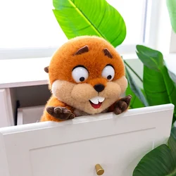 Peluche de castor súper suave estilo kawaii con cejas elevadas