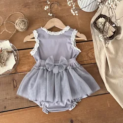 MILANCEL conjunto de verano para bebé con camiseta de encaje y bermudas