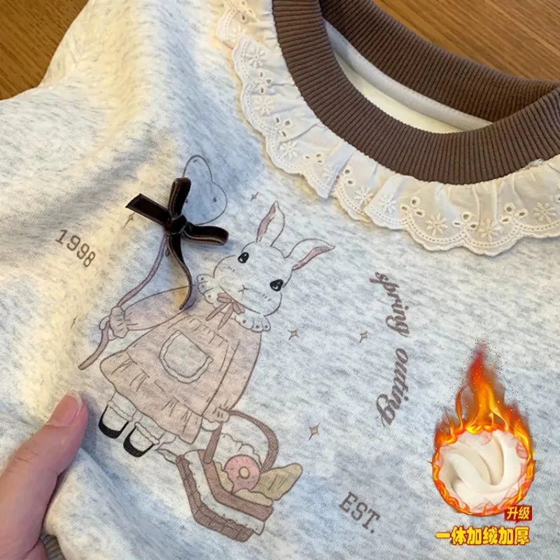 Jersey de lana acolchado para niñas – Suéter térmico invierno - imagen 5