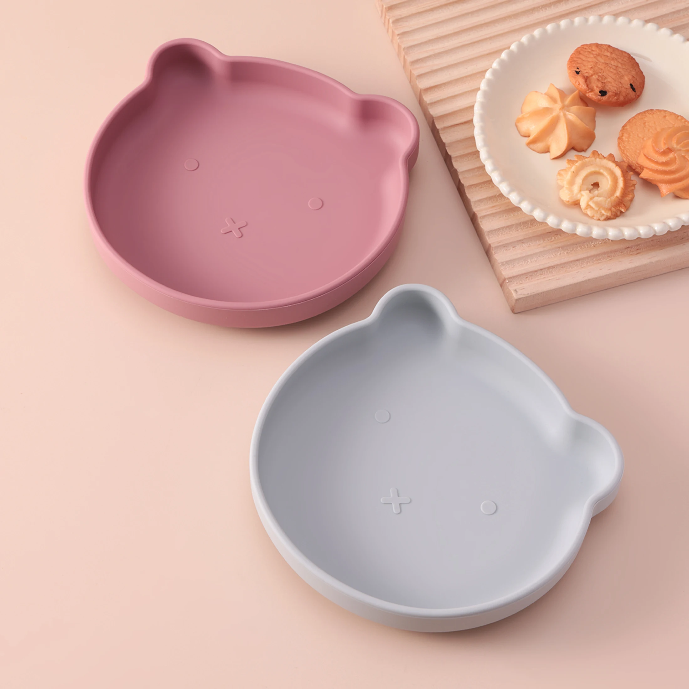 Plato de silicona antideslizante para bebés – Oso sin BPA - imagen 5