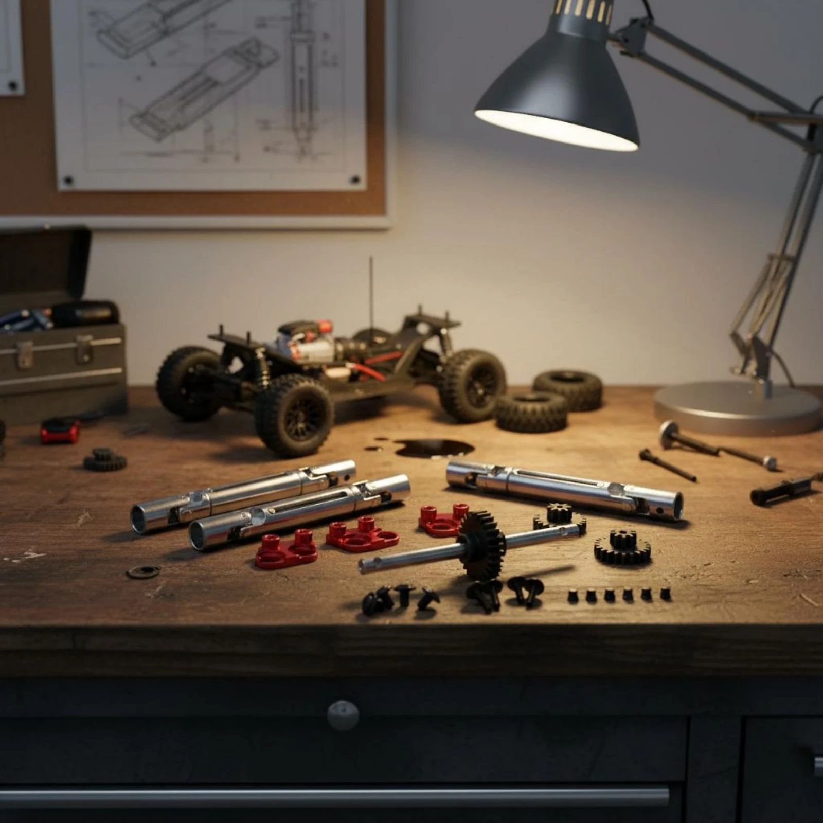 Kit engranajes metálicos para transmisión de coche RC duradero - imagen 4