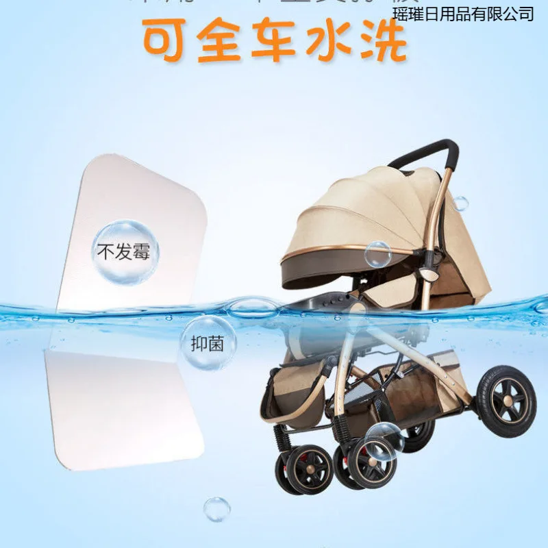 Cochecito de bebé extra grande con asiento reclinable plegable - imagen 5