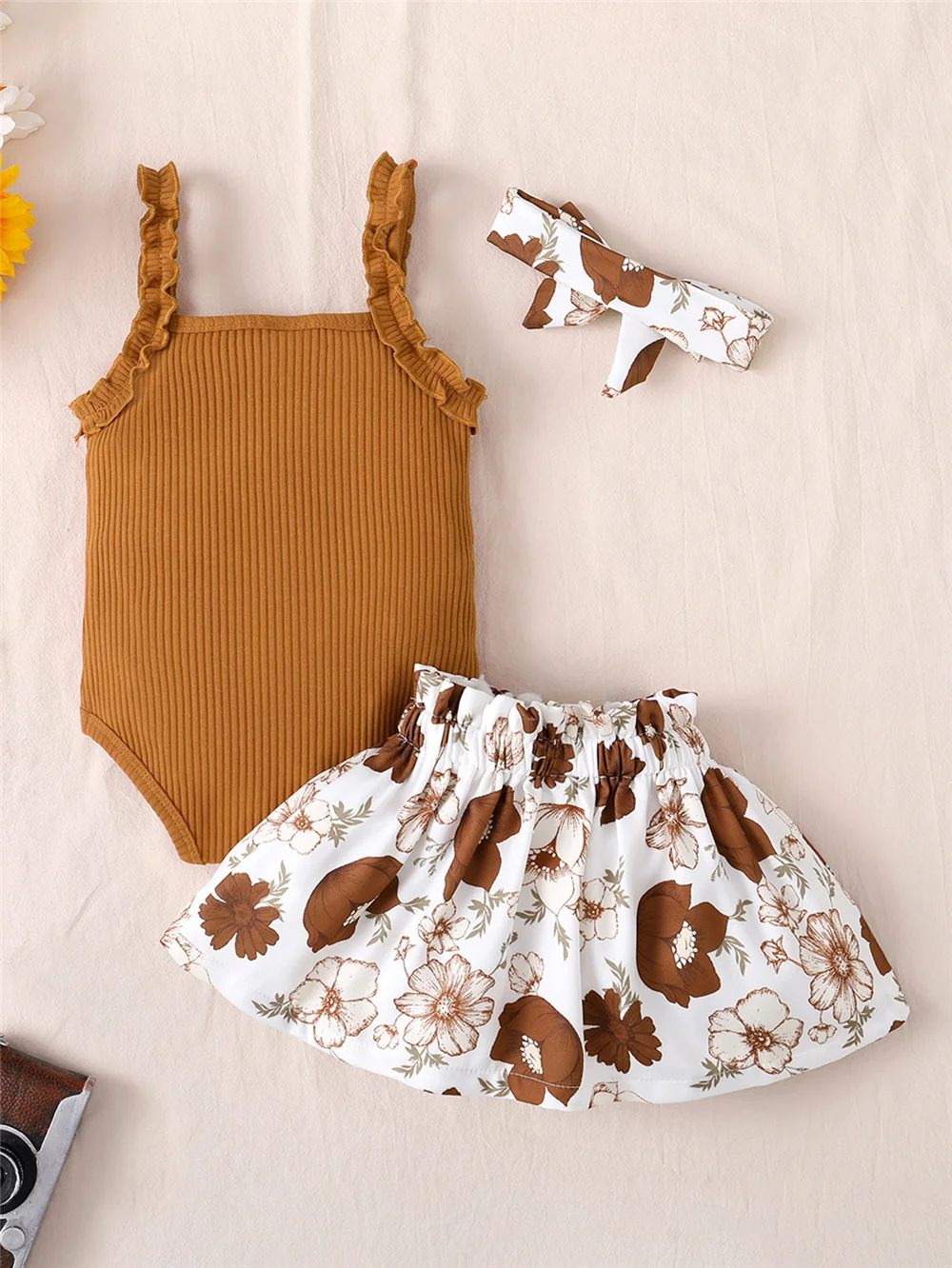 Mono sin mangas con falda floral - Conjunto verano para niña - imagen 4