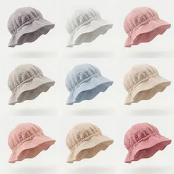 Gorra Panamá de muselina para bebés y niños, algodón suave