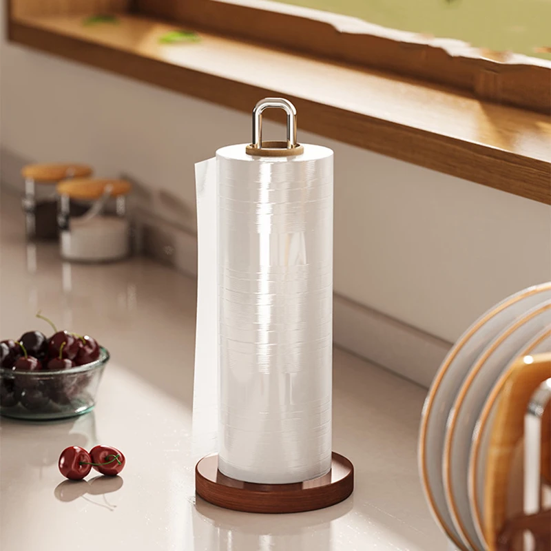 Soporte vertical para papel de cocina con base en madera - imagen 5
