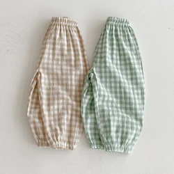 Pantalones de lino a cuadros Harlan anti-mosquitos para niños