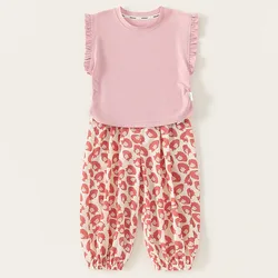 Conjunto de verano para bebé – Estampado floral sin mangas