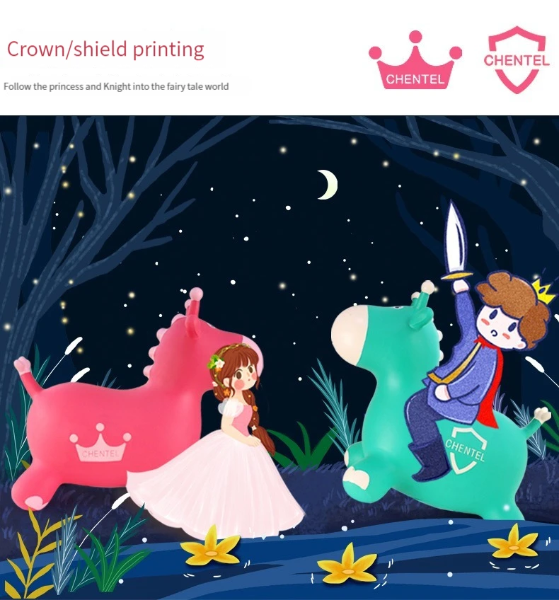 Detalle del caballo inflable de PVC