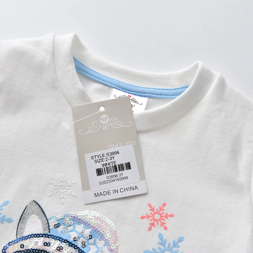 DXTON Camiseta niña de algodón con estampado de gato animal manga corta - imagen 5