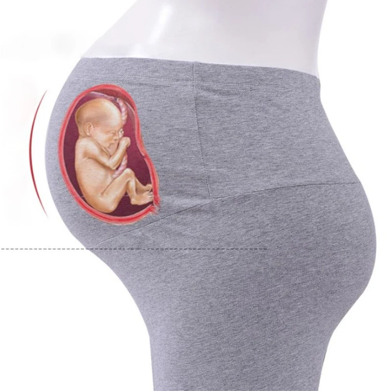 Pantalones capri premamá con cintura ajustable de tejido modal - imagen 5