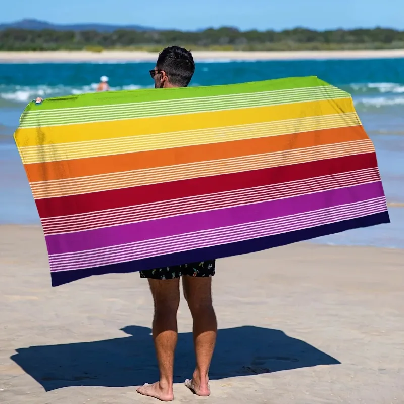 Toalla playera infantil de microfibra – Secado rápido suave arcoíris - imagen 2