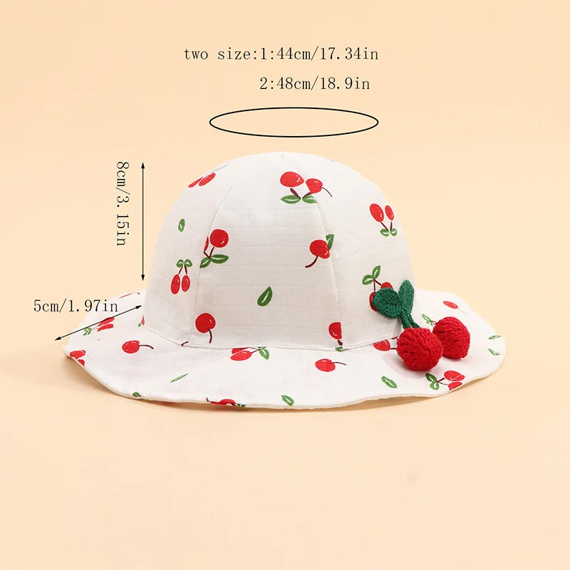 MILANCEL Sombrero pescador veraniego con cerezas para bebé - imagen 5