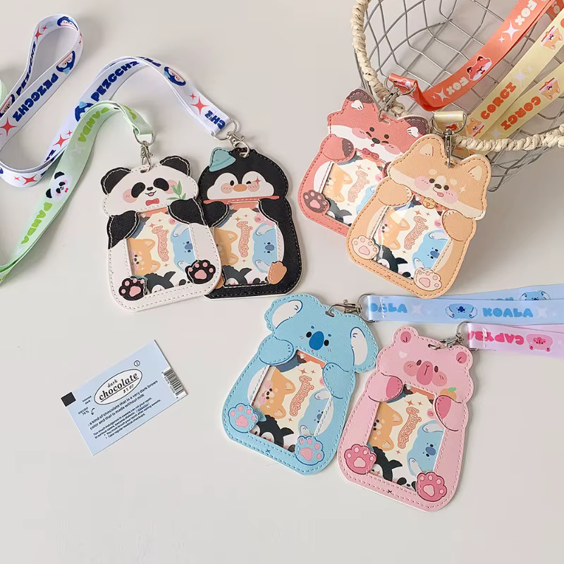 Soporte tarjetas cordón animal – Estuche bus Kpop resistente arañazos