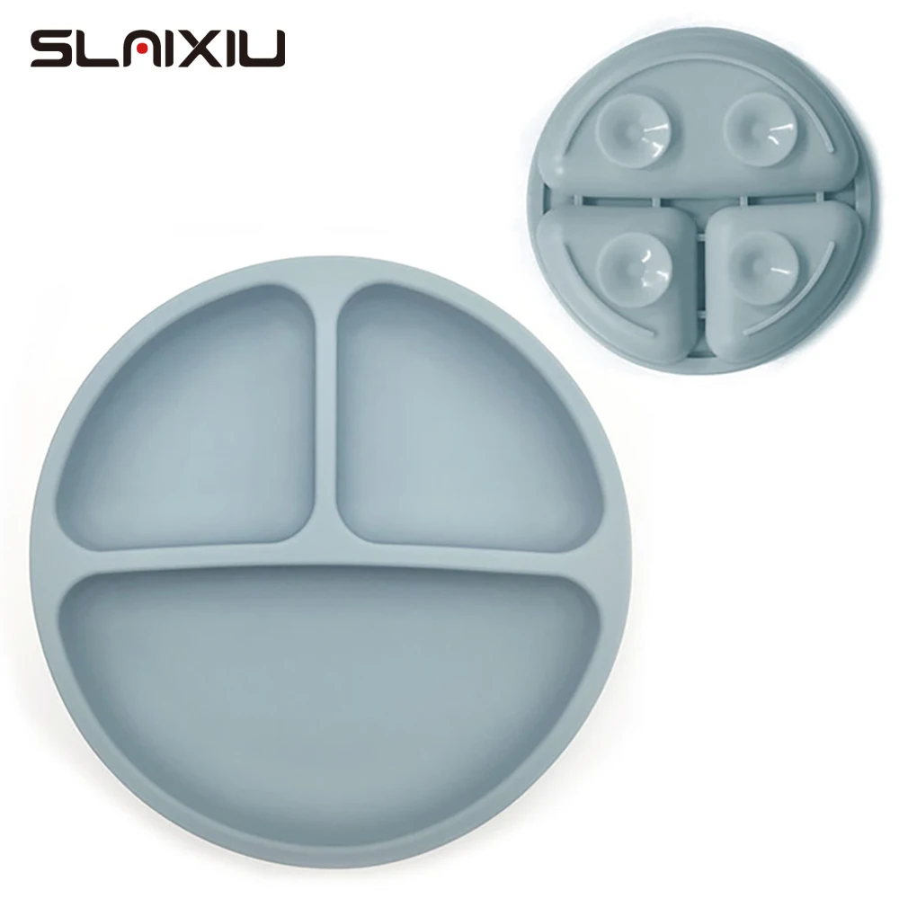 Plato antivuelco de silicona para bebés – Diseño divertido