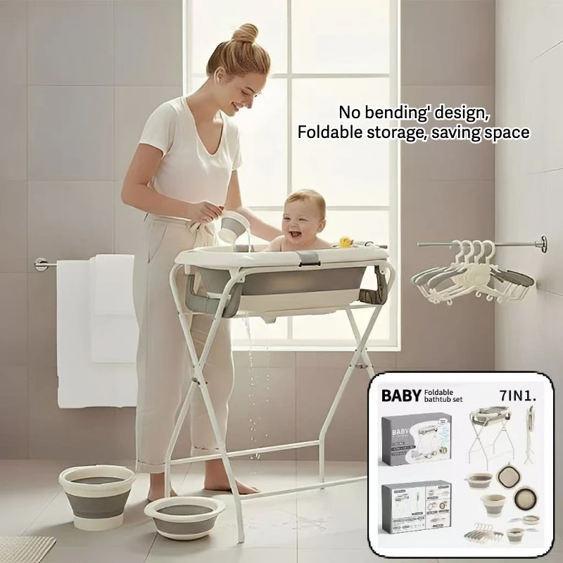 Bañera plegable con diseño ergonómico