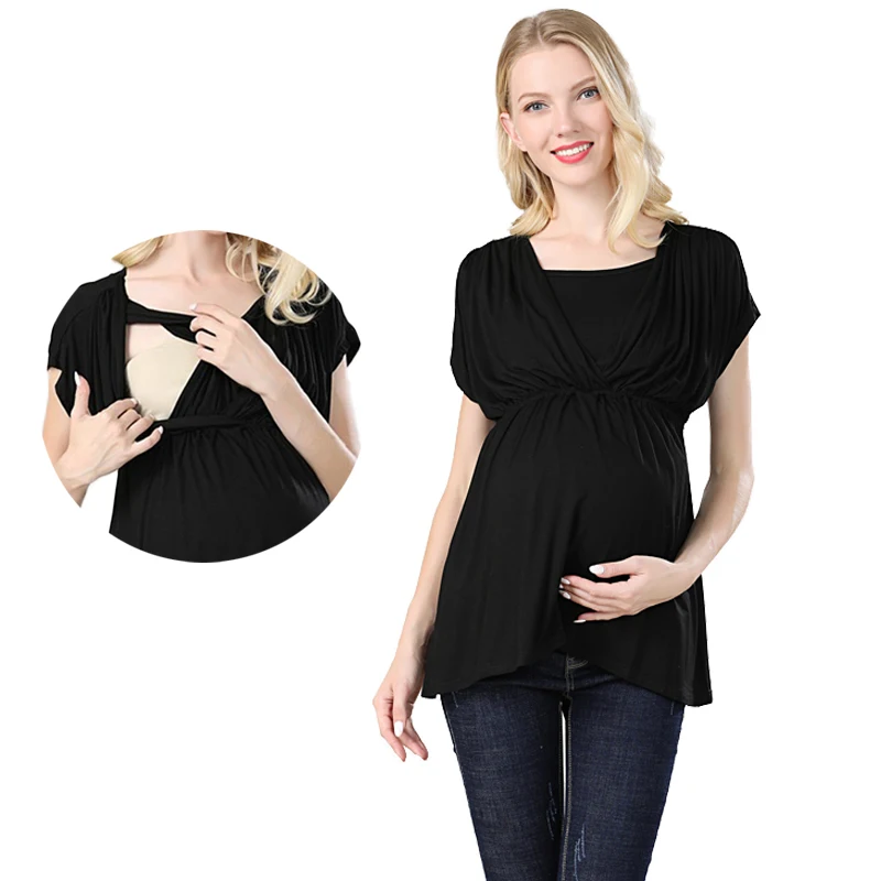 Blusa de lactancia cuello cuadrado detalle cruzado