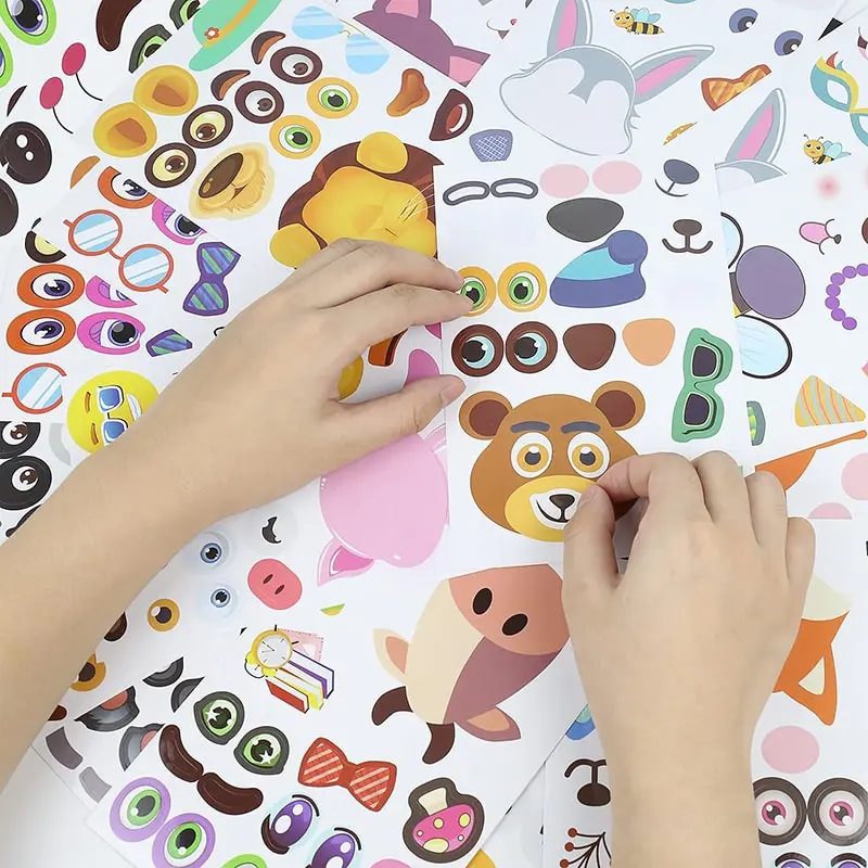 Detalle de pegatinas de animales individuales