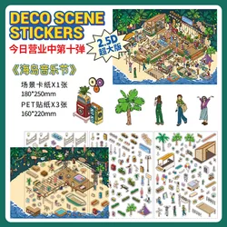 Pegatinas 2.5D para casas en miniatura temática Abierto negocios