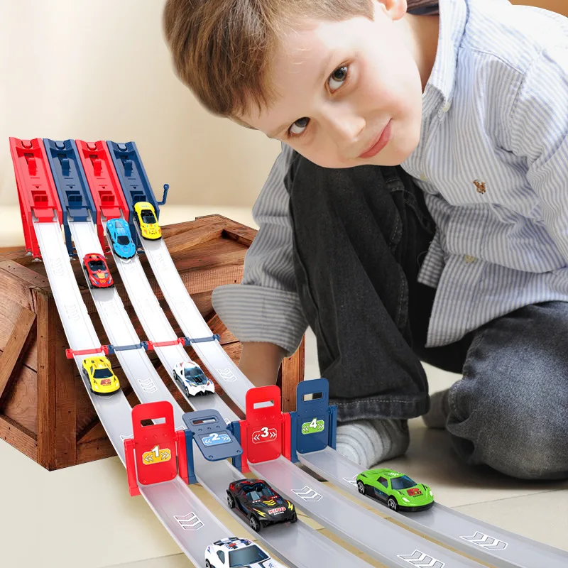 Pistas de carreras con catapulta para armar, juego coches - imagen 5
