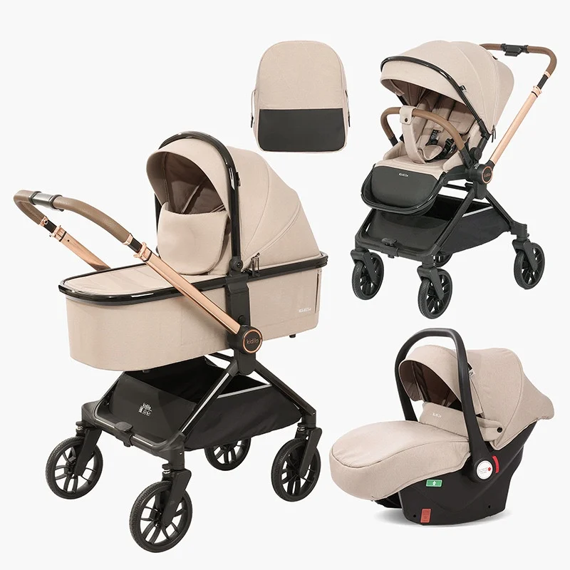 Cochecito 3 en 1 convertible con amortiguación para recién nacidos - imagen 2