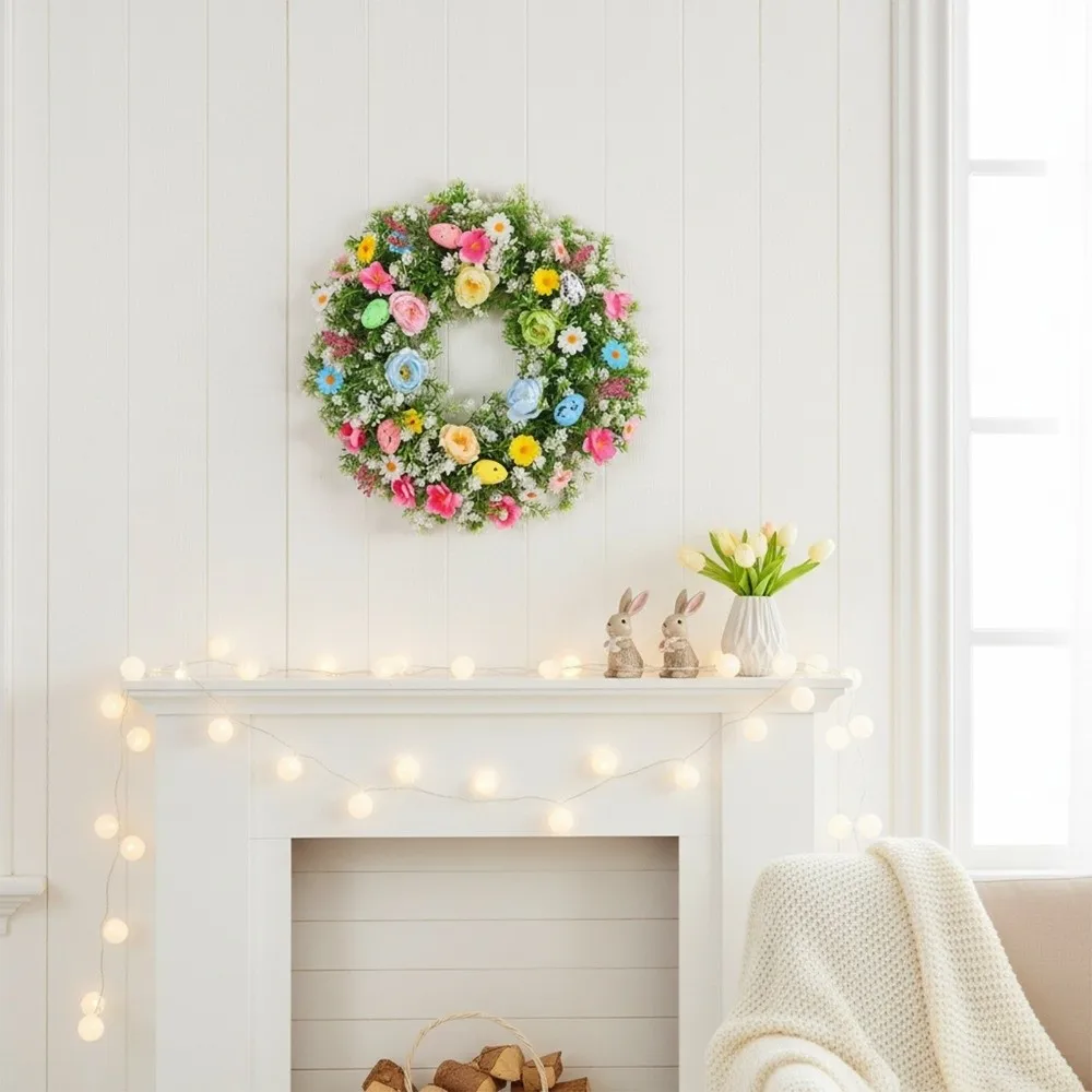 Guirnalda de Pascua floral realista primavera para puerta - imagen 5