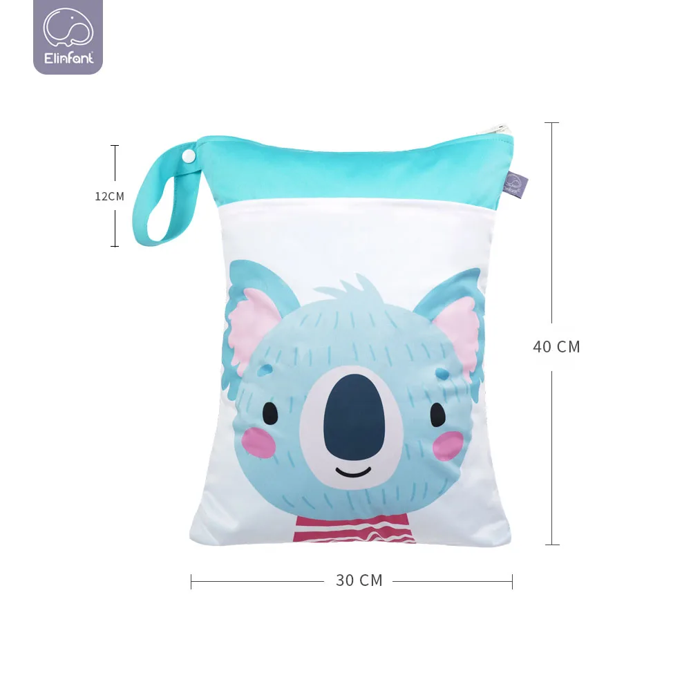 Elinfant bolsa de pañales impermeable con asa y cierre estanco para bebé - imagen 3