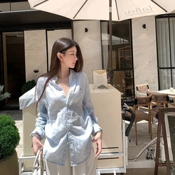 Camisa de protección solar, manga larga, transpirable, mujer