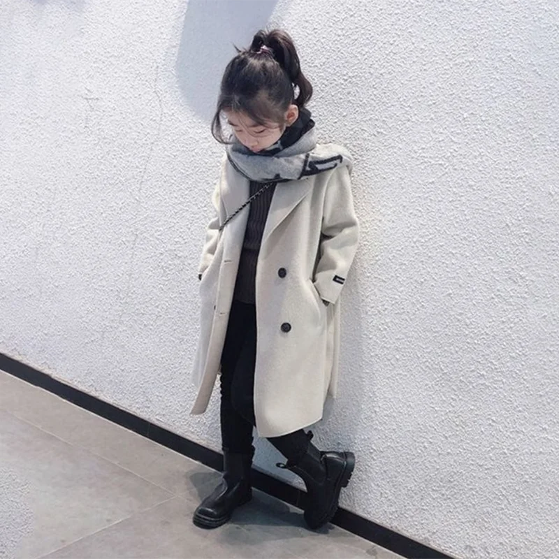 Abrigo de lana grueso para chicas – cálido otoño e invierno - imagen 3