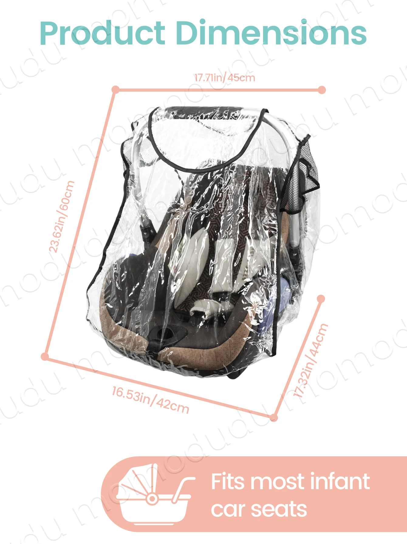 Funda impermeable antipolvo para asiento de bebé EVA transparente