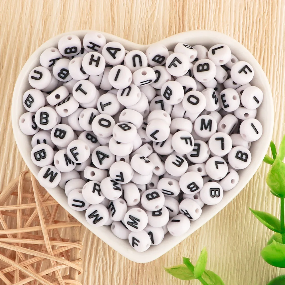 Cuentas acrílicas con letras para manualidades infantiles - 6 mm - imagen 3
