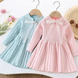 Vestido de lana para niña de punto – Otoño e invierno