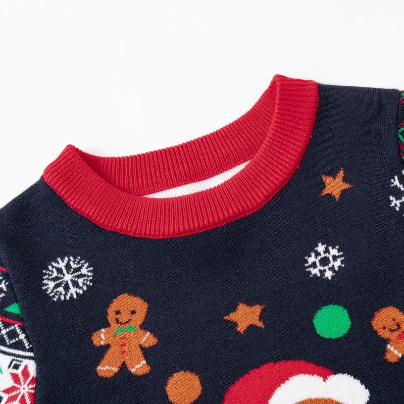 Jersey de Navidad manga larga con cuello redondo infantil para niños - imagen 4