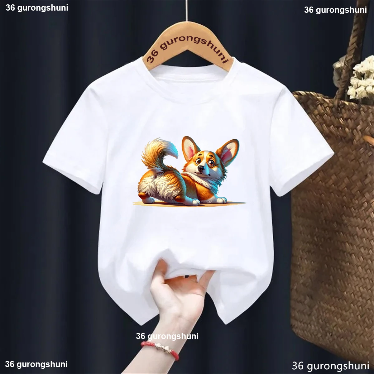 Camiseta infantil Corgi arcoíris – Estilo kawaii verano - imagen 2
