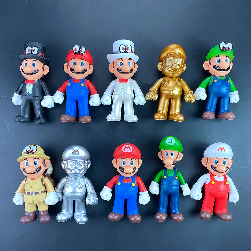 Figura de acción Super Mario y Luigi, estilo anime, regalo niño