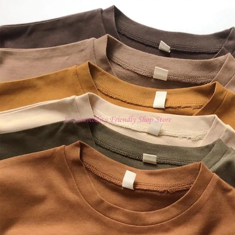 85AE Camiseta manga larga algodón para niña, color liso - imagen 4