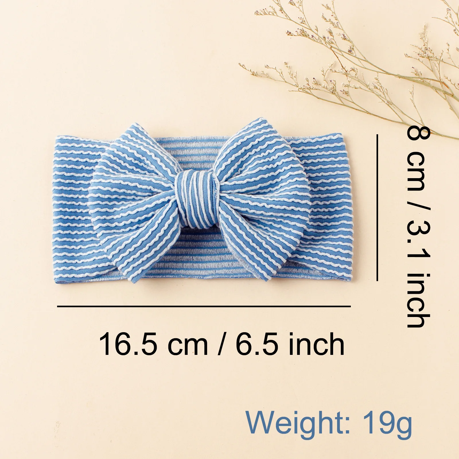 Diadema con lazo de color sólido para bebé