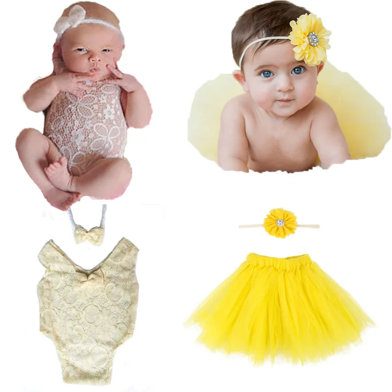 Conjunto de vestido tutú y diadema de flores para bebé - imagen 3