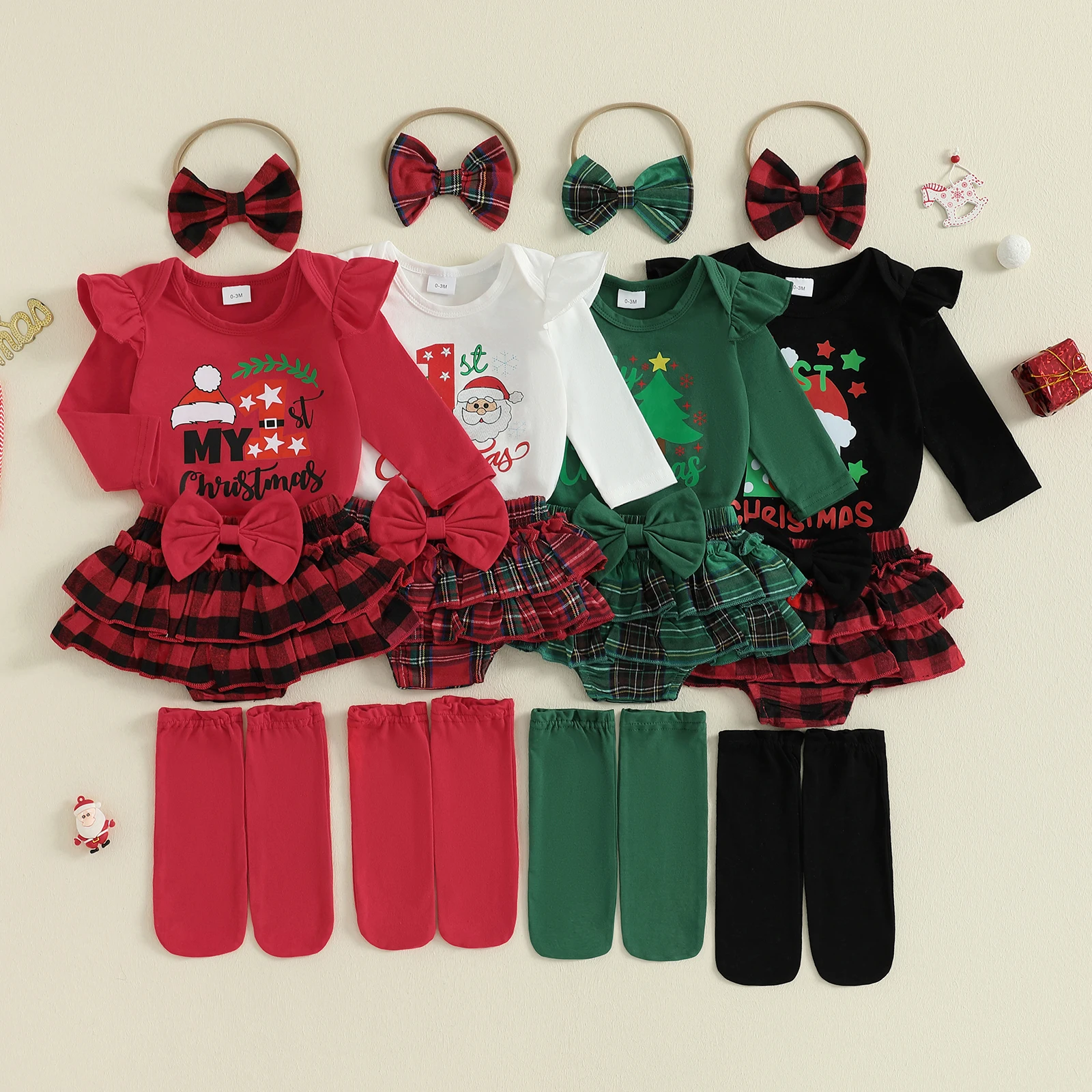 VISgogo conjunto Navidad niña con mameluco y accesorios - imagen 5