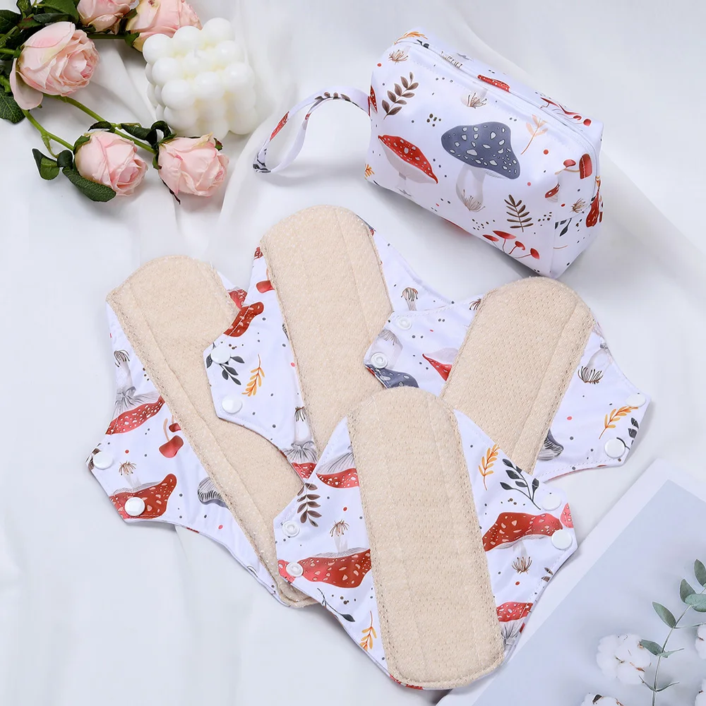 Set 4 unidades: mini bolsa húmeda y compresas lavables para mamá - imagen 2
