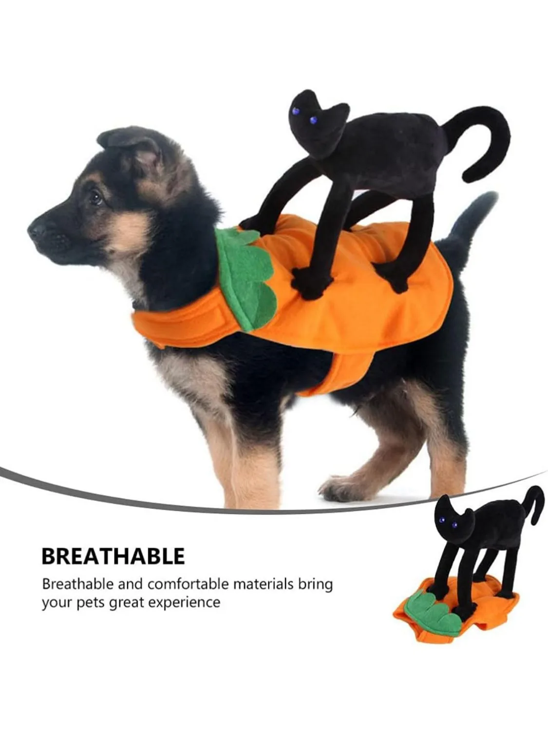 Disfraz Halloween calabaza para perros y gatos - imagen 2