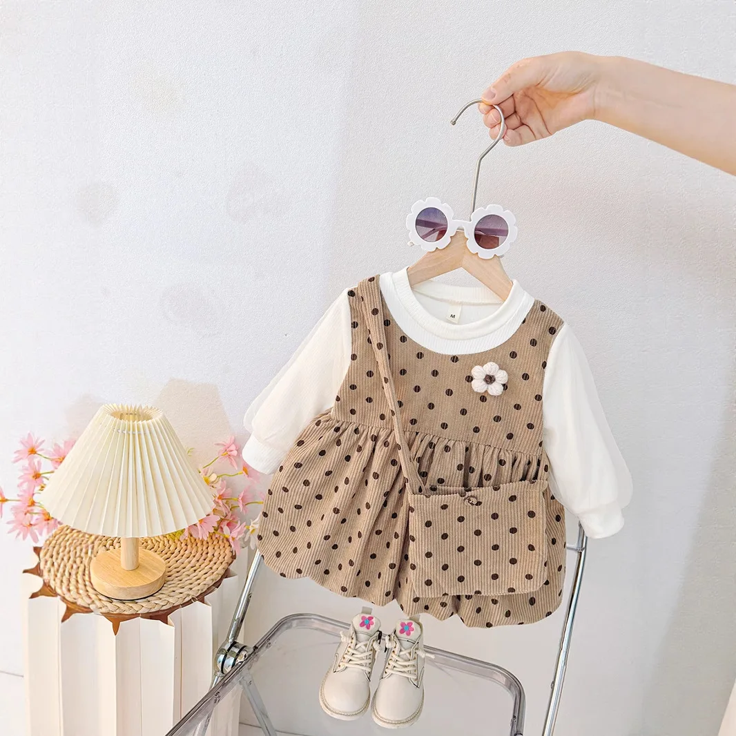 Vestido infantil de flores con manga larga para primavera y otoño - imagen 3