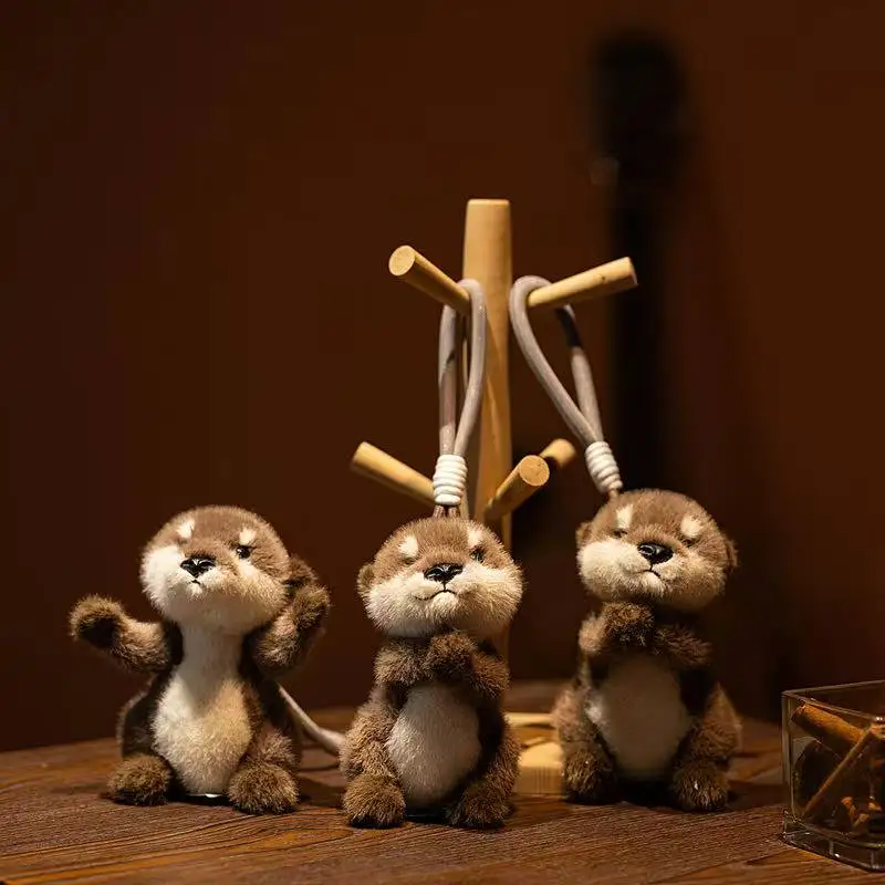 Llavero de peluche de nutria suave para bolso y regalo infantil - imagen 2