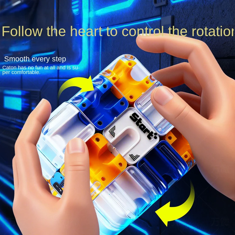 Laberinto 3D con bola rodante antiestrés para niños tipo cubo mágico - imagen 4