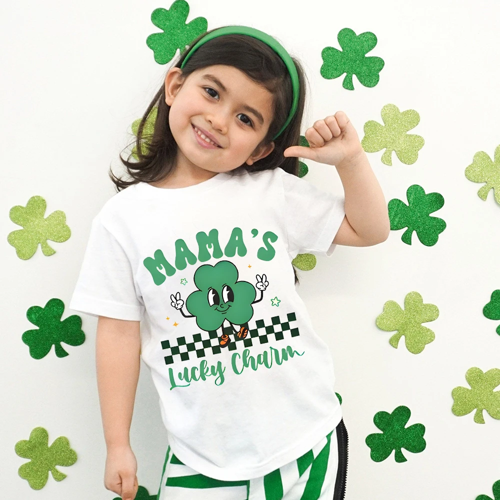 Camiseta San Patricio con amuleto de la suerte para niños